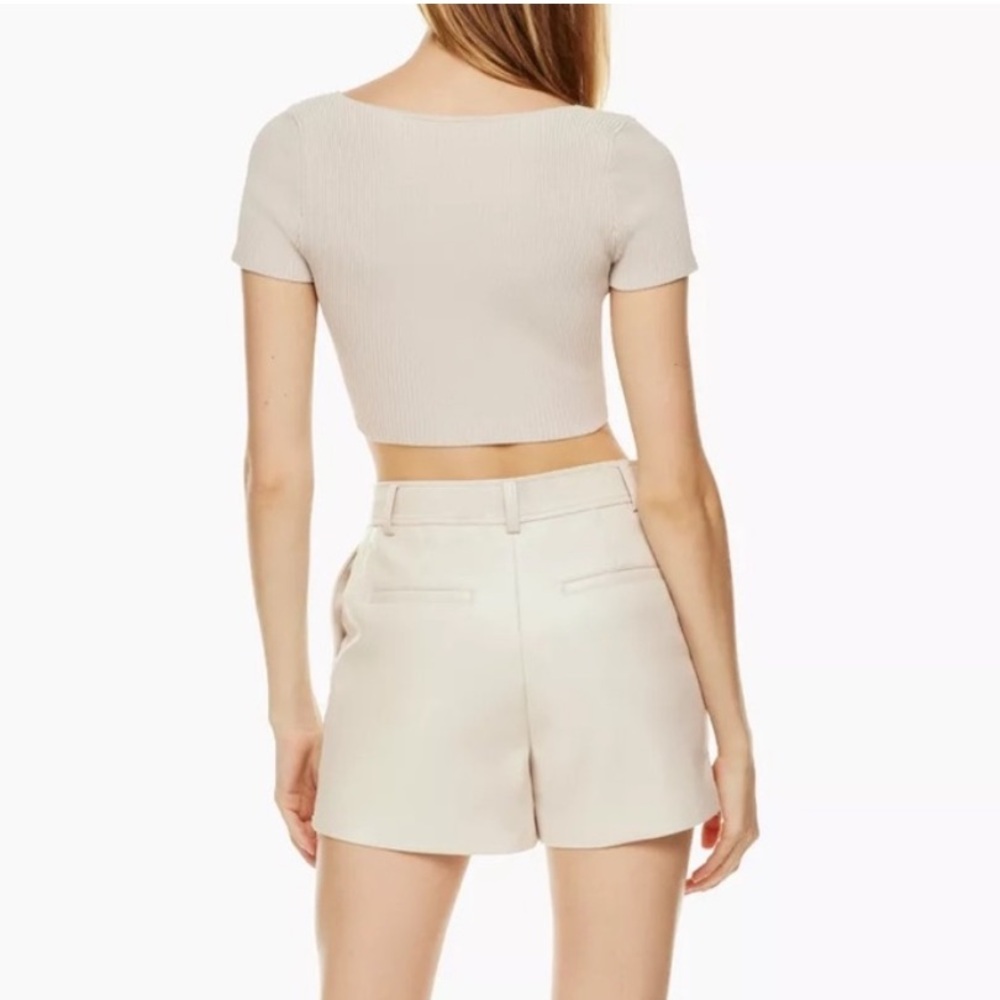 Aritzia Babaton sculpt knit square neck crop top size small - Picture 2 of 7